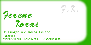 ferenc korai business card